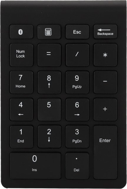 Bai Fen Bai-Digital 3C Bluetooth-Ziffernblock mit 22 Tasten, kabellose ultradünne ergonomische Mini-Ziffernblocktastatur für Windows-PC und Android, Schwarz - Bild 1
