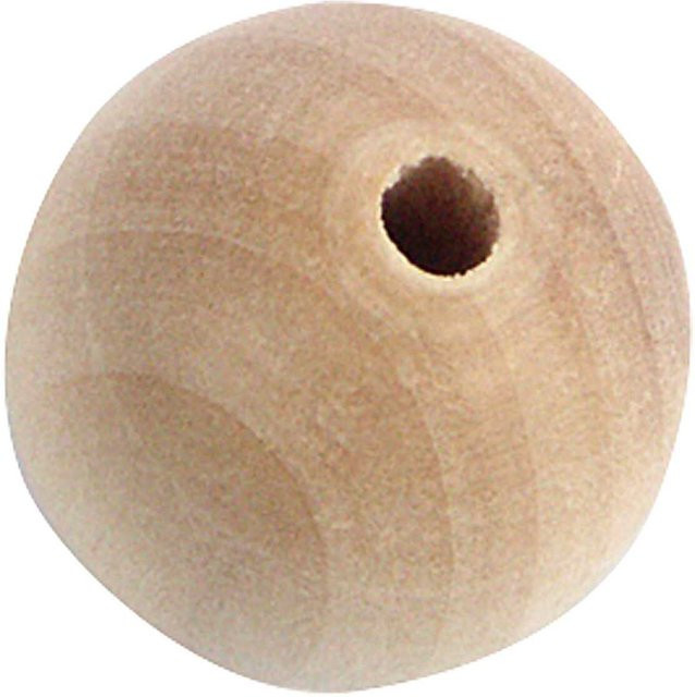 Rico Design Holzkugeln halbgebohrt in Braun und Beige, 12 Stück, Durchmesser: 25 mm - Bild 1