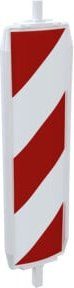 Schake Kunststoffbake Typ 40 in Rot und Weiß mit Stutzen unten 40 x 40 mm, oben Ø42 mm, Folie Typ 2, schraffiert und einseitig linksweisend - Bild 1