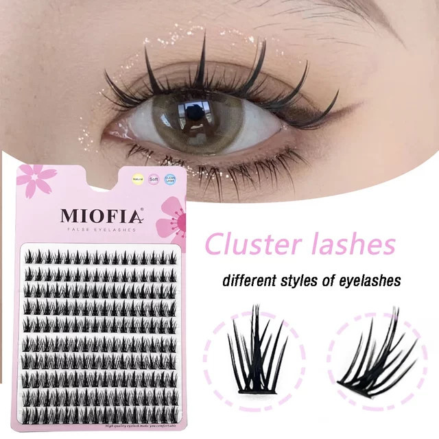 MIOFIA Wimpernbüschel, 3D Manga Wispy Wimpern, Black, Unisex - Bild 1