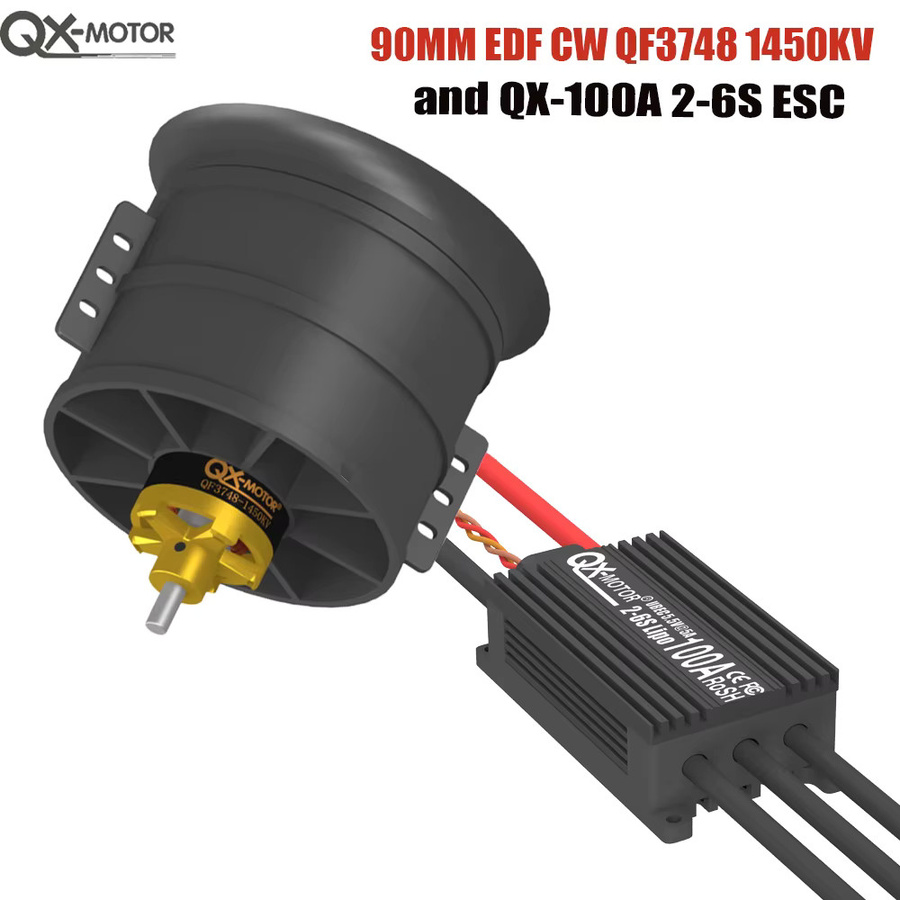 QX-MOTOR 90mm EDF 12-Blatt-Lüfter CW CCW QF3748 QF3758 Bürnenloser Motor mit 100A 120A ESC, Set / Bundle - Bild 2
