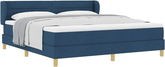 vidaXL Boxspringbett mit Matratze und Kopfteil in Blau, B/T: 180 x 200 cm - Bild 1