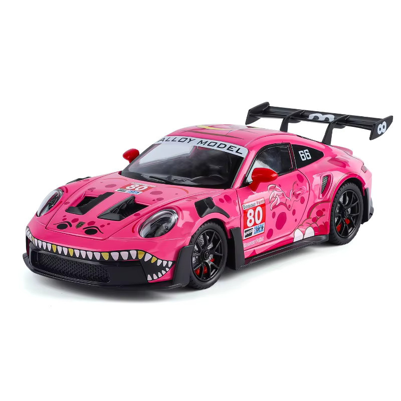 WELLY Porsche GT3 Tyrannosaurus Rex Lackierung, Modellauto, 1:24, mit Licht und Sound, Rückziehfunktion - Bild 3