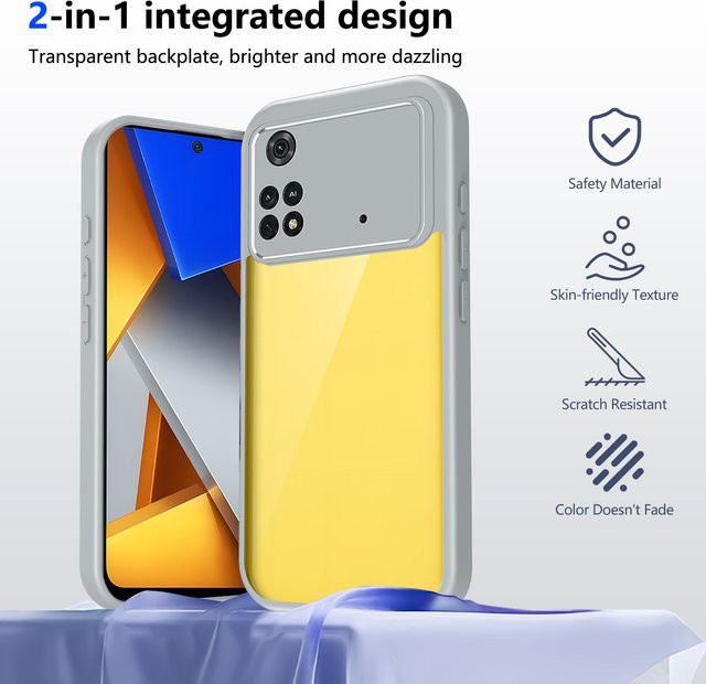 Xiaomi Poco M4 Pro 4G Silikon TPU Schutzhülle mit Air-Kissen Effekt in Transparent oder Grau - Bild 1
