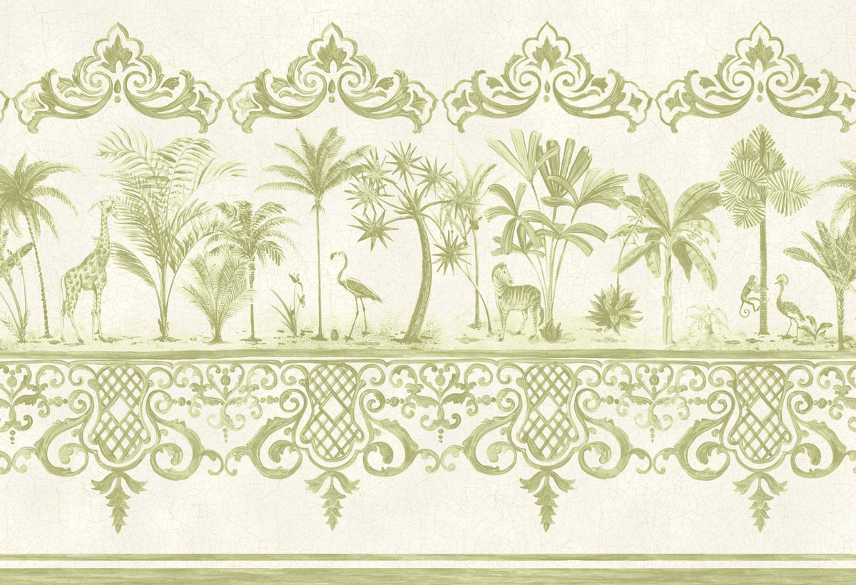 Cole & Son Tapete Rousseau Floral in Olive Green - Bild 1