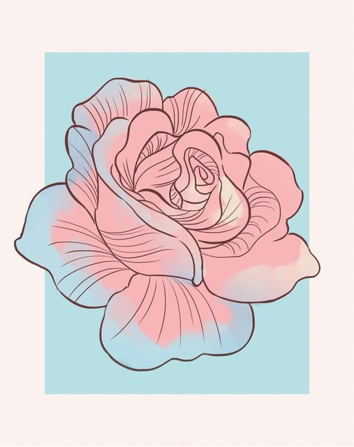 Komar Wandbild Cinderella Rose aus Qualitätsvlies und Papier, bunt, B: 40 cm, H: 50 cm - Bild 1