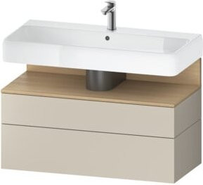 Duravit Waschtischunterschrank Qatego Beige Matt mit integrierter Beleuchtung und internen Schubladen, Wandmontage, B/T/H: 99 x 47 x 59 cm - Bild 1