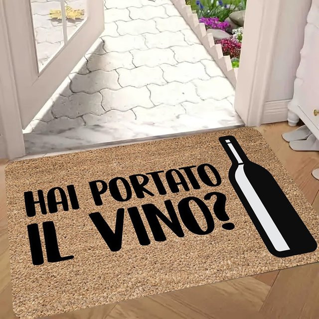 VIKAMA Outdoor-Fußmatte im italienischen Stil, wetterfeste Willkommensmatte für den Eingangsbereich, braun, B/T: 60 x 40 cm - Bild 1