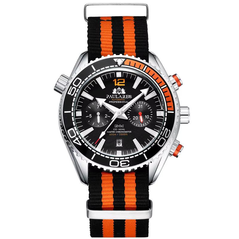 PAULAREIS Armbanduhr, Automatik, Edelstahl, Textil, Schwarz, Herren - Bild 2