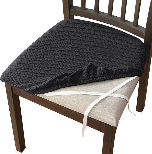 Yiran Furniture Elastischer Stuhlbezug mit T-förmigem Gurt in Schwarz, B/T/H: 19 x 18 x 2 cm - Bild 1