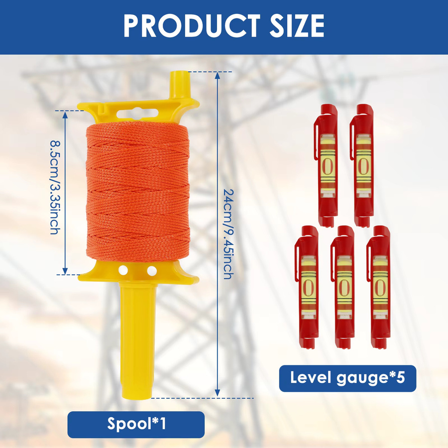 Toorise Construction String Level Line Kit Universal Schnurlineal aus Nylon für Mauerwerk und Gartenarbeit - Bild 2
