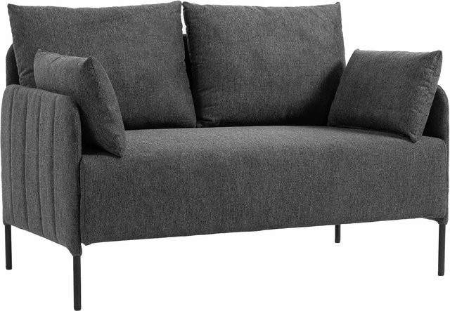 CLP 2-Sitzer Couch Ziden, gepolstertes Sofa in Grau mit Kissen für dein Wohnzimmer - Bild 1