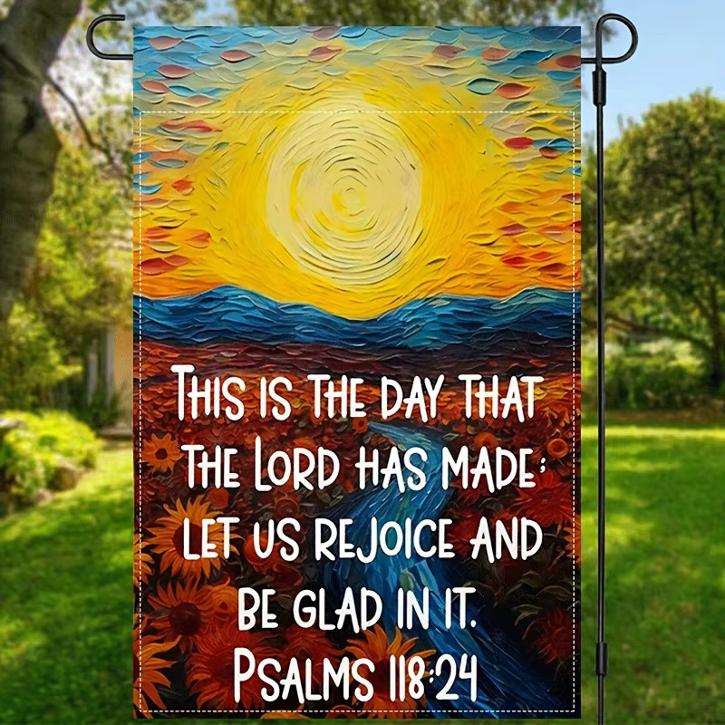 VIKAMA Rejoice And Be Glad Psalm Gartenbanner, mehrfarbig, B/H: 45 x 30 cm - Bild 2