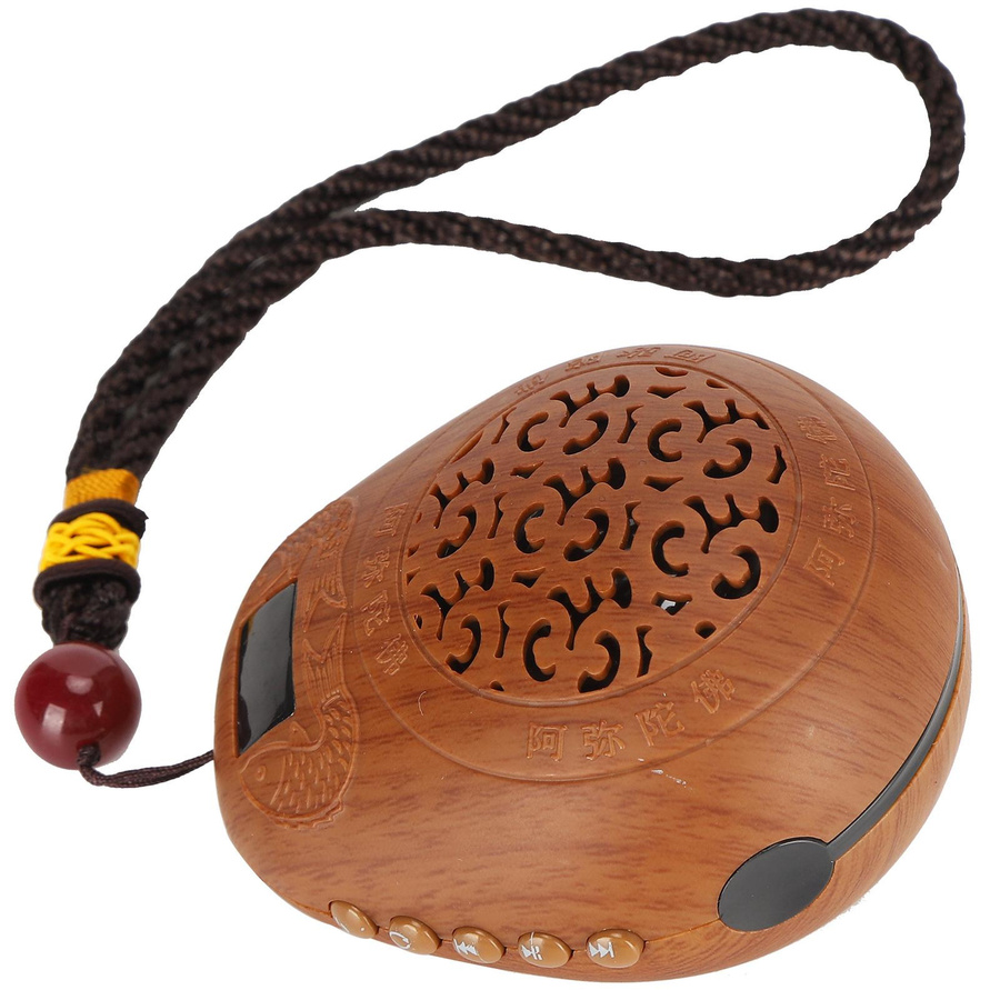 Wiederaufladbare Buddha-Maschine aus Kunststoff in Braun mit Tempel-Gesang und Schriftspiel im orientalischen Design - Bild 2