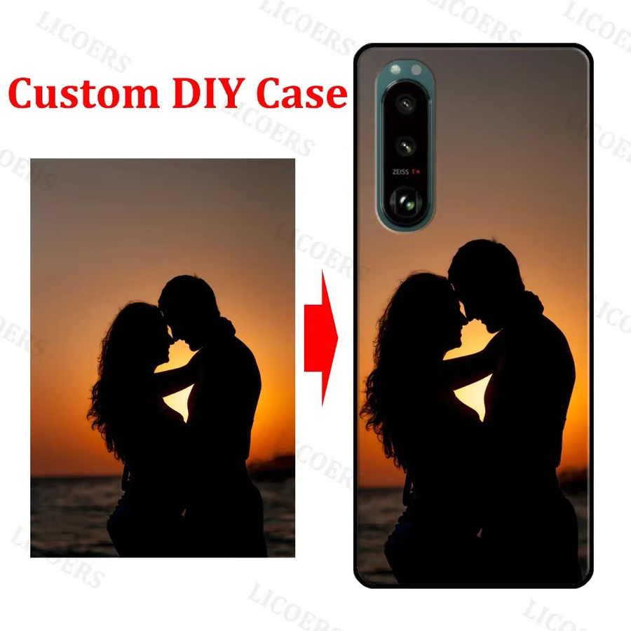 Individuelle Schutzhülle für Sony Xperia 5 mit eigenem Foto und Namen, matte Stoßfeste Handyhülle - Bild 1