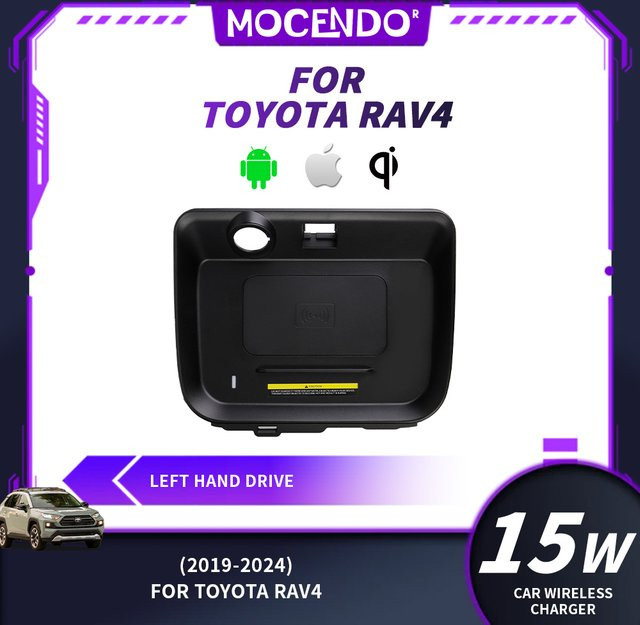 MOCENDO Drahtloses 15W Schnellladegerät für Toyota RAV4 2019-2024, Schwarz - Bild 1