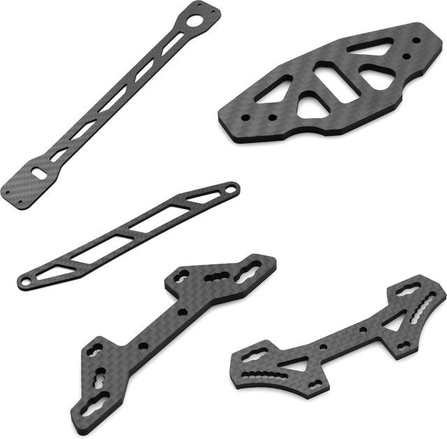 Tamiya Carbon Fiber 2. Etage/Batterieplatte für TT02/TT02B, 1:10, Schwarz - Bild 1