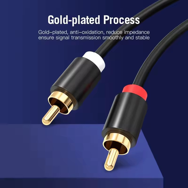OUIO RCA Stereo-Audiokabel 2RCA auf 2RCA in Schwarz für HDTV Heimkino und HIFI-Systeme - Bild 2