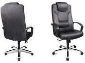 Topstar Chefsessel Comfort Point 50 Executive Chair aus schwarzer Microfaser mit Chrom-Elementen und Lendenwirbelstütze