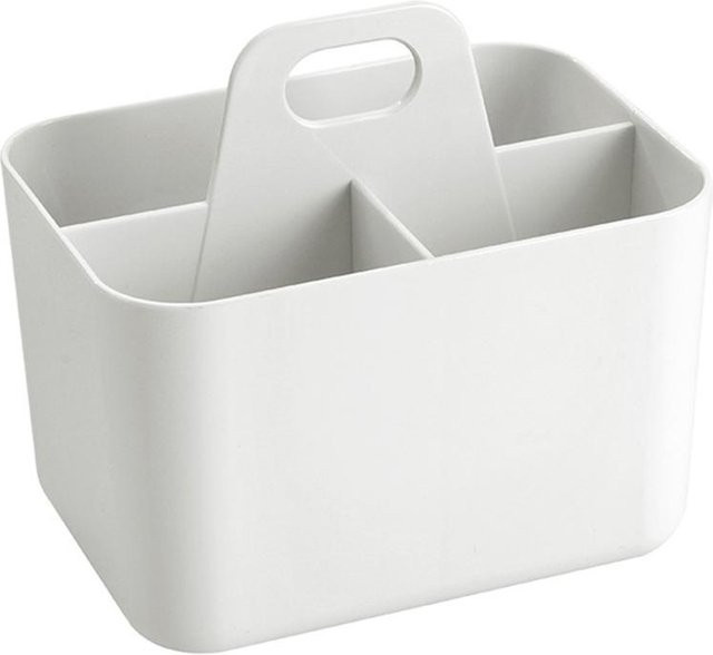 Wosawe Duschablage mit Fächern als Desktop-Organizer und Dusch-Caddy in Weiß - Bild 1