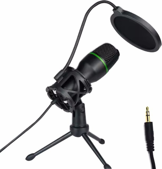 AyeBeau RGB Kondensatormikrofon USB für PC und Laptop, professionelles Gaming Zubehör Kit für Live-Streaming und Podcast, Schwarz/Multicolor, USB-C Anschluss - Bild 1