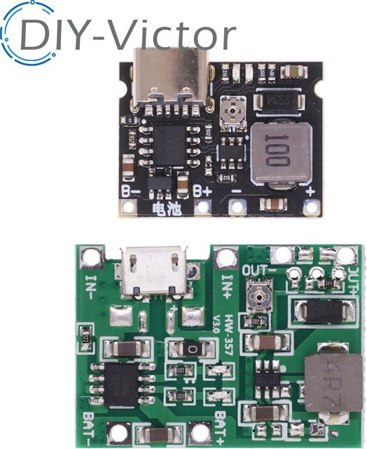 TP4056 Lithium-Ionen-Ladegerät Modul mit DC-DC Step-Up-Boost-Funktion für 3,7 V und 4,2 V Batterien - Bild 1