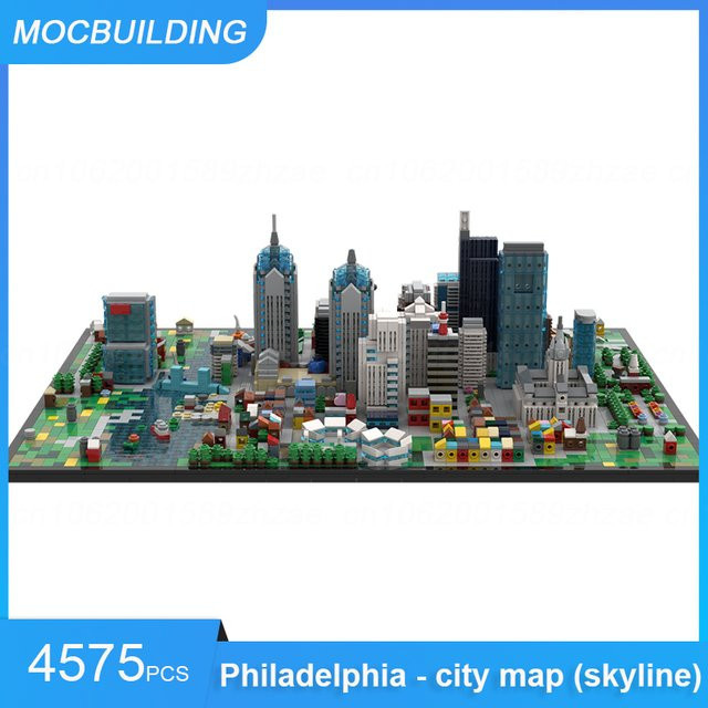 MOCBUILDING Philadelphia Stadtplan Skyline Architektur Modell Bausteine - Bild 1