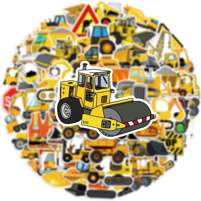 GOGOTU Cartoon Engineering Fahrzeug Lkw Aufkleber, 50-teiliges Set - Bild 1