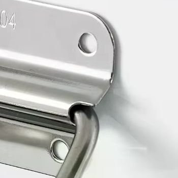 Edelstahl Schrankbeschläge mit massivem Klappgriff in Silber für Werkzeugkasten, Kleiderschrank und Schubladen - Bild 1