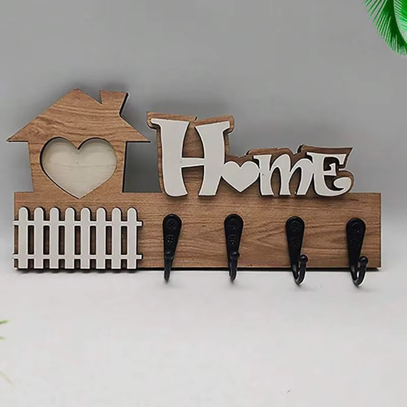 HUA HUA Wandhaken aus Holz in Braun als dekorativer Tür- und Wandaufhänger für den Eingangsbereich - Bild 3