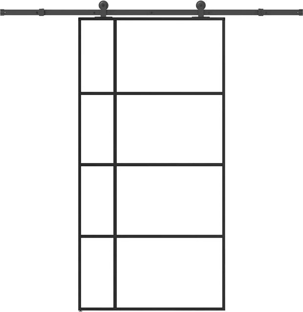 vidaXL Schiebetür aus ESG-Glas und Aluminium in Schwarz und Transparent, B/H: 102,5 x 205 cm - Bild 1