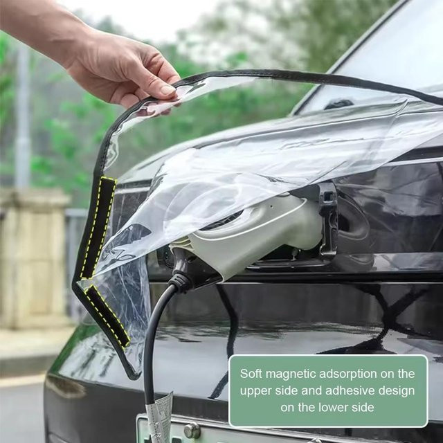 Magnetische Abdeckung für elektrische Fahrzeug-Ladestecker zum Schutz vor Staub und Regen, transparent - Bild 1