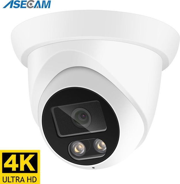 ASECAM 4K 8MP IP-Überwachungskamera für Außenbereiche mit Audio, PoE, H.265, Onvif, 2,8 mm Weitwinkel und KI-Humanoid-Erkennung in Weiß - Bild 1