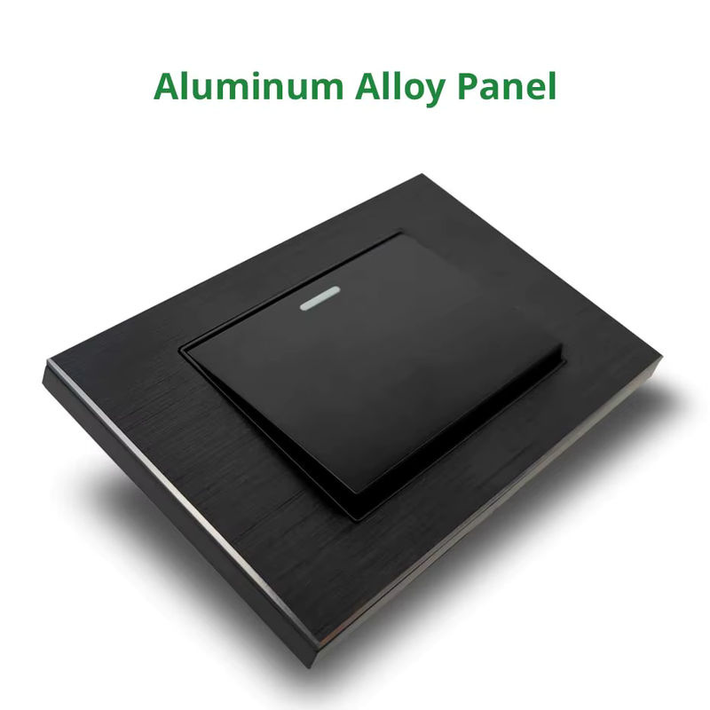 Wallpad Wandlichtschalter aus schwarzem Aluminium mit Wipptaste und USB-Ladeanschluss, B/H: 11,8 x 7,5 cm - Bild 2