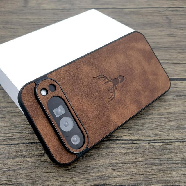 Business Vintage Leder Schutzhülle für Google Pixel 10 9 8 7 Pro XL in Braun, stoßfeste Handyhülle mit Matt-Finish - Bild 1