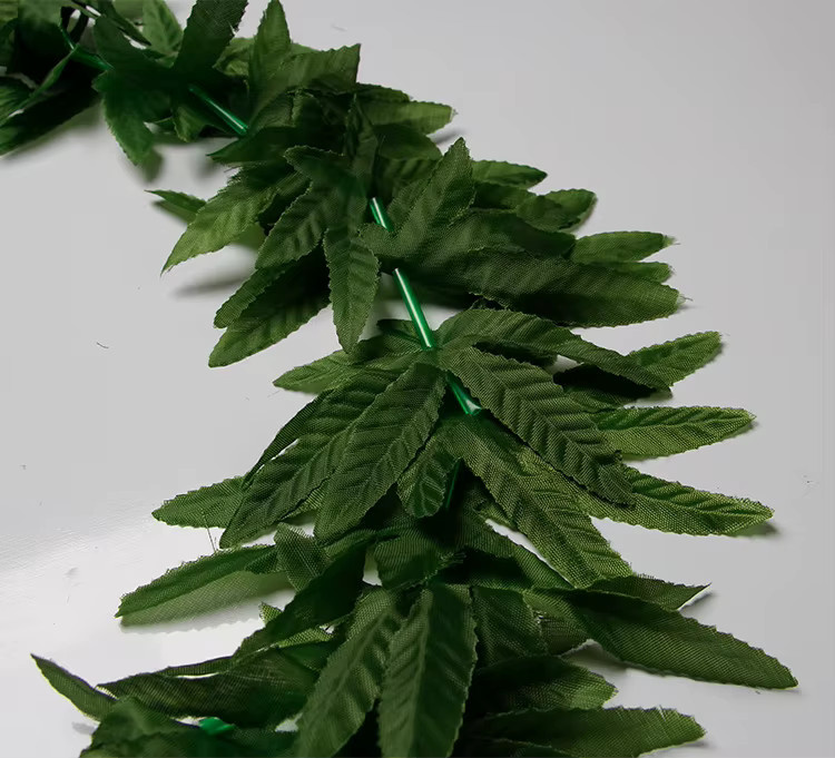 Atceawit Grüner Kranz aus simuliertem hawaiianischem Ahornblatt für Bühnenaufführungen und Dschungel-Kostüme - Bild 3