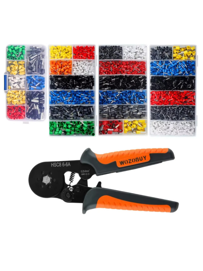 WOZOBUY Aderendhülsen-Crimpzangen-Set mit selbsteinstellender Ratsche und 4500 Aderendhülsenklemmen (AWG 23-10) - Bild 6