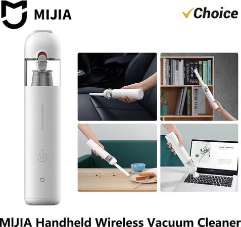 MIJIA Handstaubsauger kabellos in Weiß mit 13000Pa Saugkraft und multifunktionaler Düse für Zuhause und das Auto