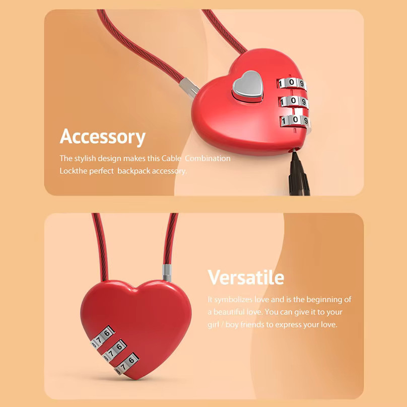 Love Lock Hochzeitsschloss in Herzform aus Zinklegierung in Blau - Bild 3