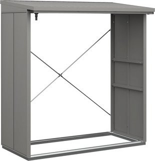 Ecostar Kaminholzregal Elegant-V aus Metall in Grau, B/H/T: 181,4 x 198 x 102,5 cm - Bild 2