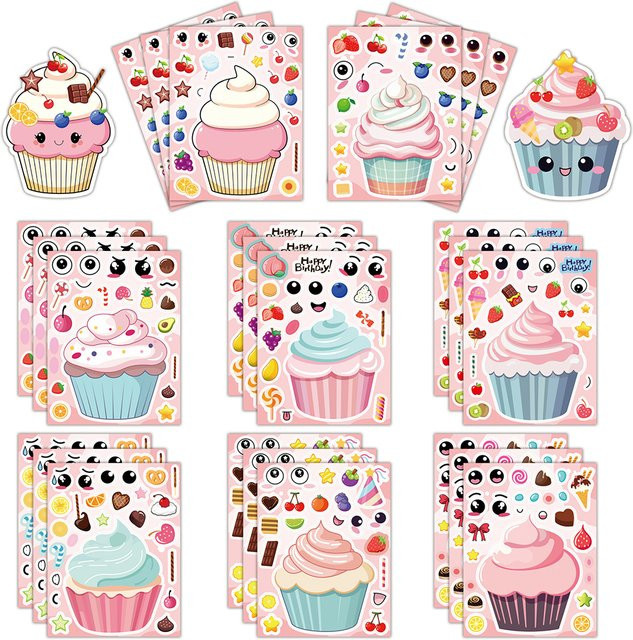 Charile Eis Dessert DIY Cartoon Puzzle Aufkleber, 8/16 stücke - Bild 1