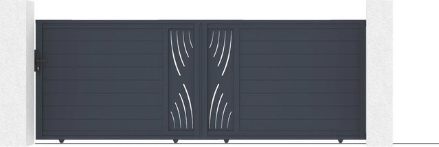 Casanoov Elektrisches Schiebetor Veleta aus Aluminium mit Schiebetorantrieb Ranger C300 in Anthrazit und Grau, Breite: 400 cm, Höhe: 140 cm - Bild 1