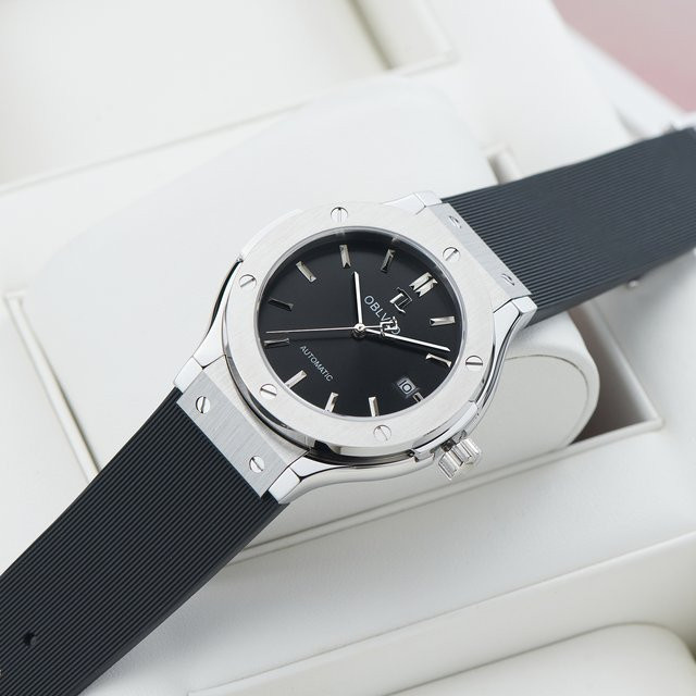 OBLVLO Armbanduhr, Automatik, Transparentes Gehäuse, Kautschuk, Herren - Bild 1