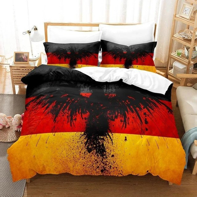 Bettwäscheset Deutschland Flagge mit Bettbezug und Kissenbezügen von Binchi Outdoor Product, Mehrfarbig, B/H: 70 x 133 cm - Bild 1