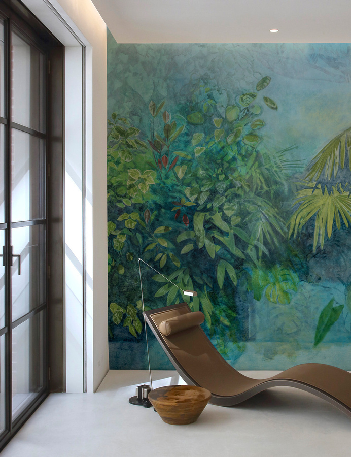 Isidore Leroy Mural Exploration Wandtapete Panel A in Grün, Blau und Multicolour mit floralem Design aus Vlies - Bild 1