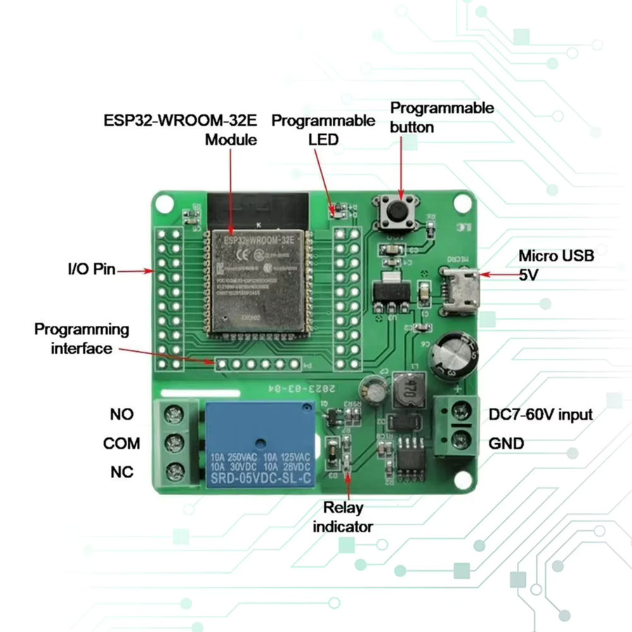 VAKIND ESP32 WIFI und Bluetooth Relaismodul mit 1, 2 oder 8 Kanälen für 5V-30/60V - Bild 2