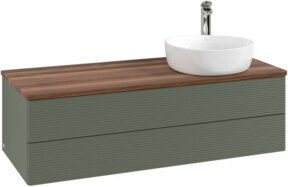 V&B Waschtischunterschrank Antao mit Frontstruktur in Grau und Weiß, Wandmontage, B/T/H: 120 x 36 x 50 cm - Bild 1