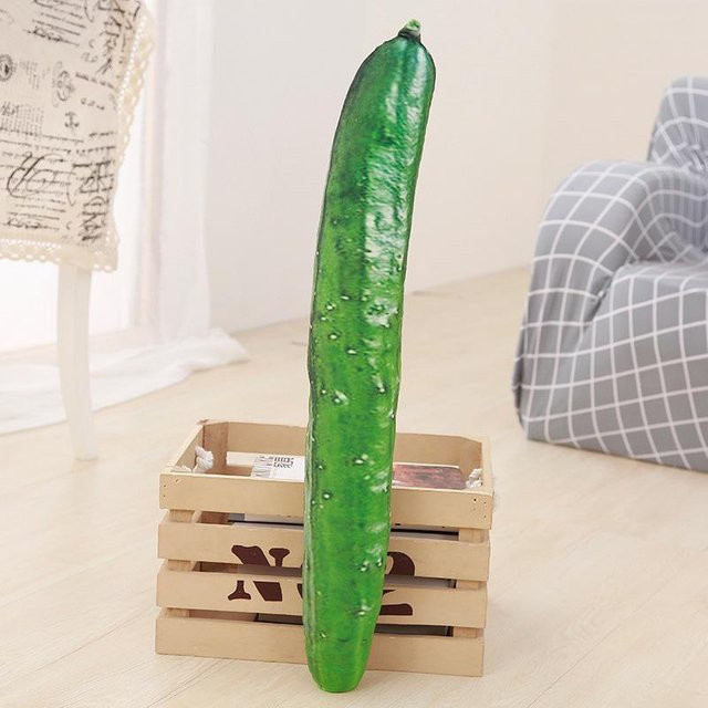 Simulierte Gurke Wurfkissen, Plüschtier, Grün, 55cm - Bild 1