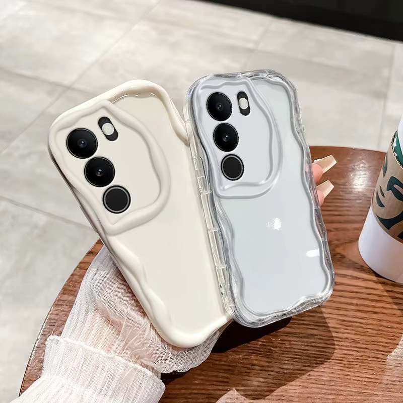 Stoßfeste Handyhülle für Vivo Y21d 4G und Vivo Y31 5G in Cremewellen mit glänzender Oberfläche und weichem TPU-Schutz - Bild 2