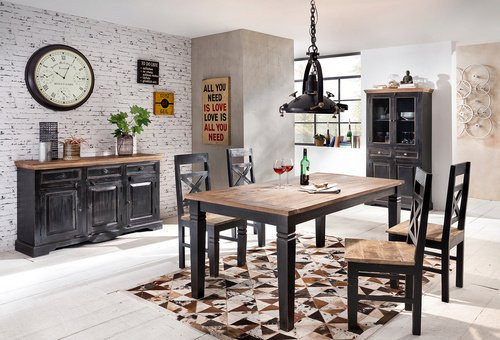 SIT Sideboard CORSICA aus Mangoholz und MDF in Schwarz/Honig, B/H/T: 150 x 90 x 40 cm - Bild 1